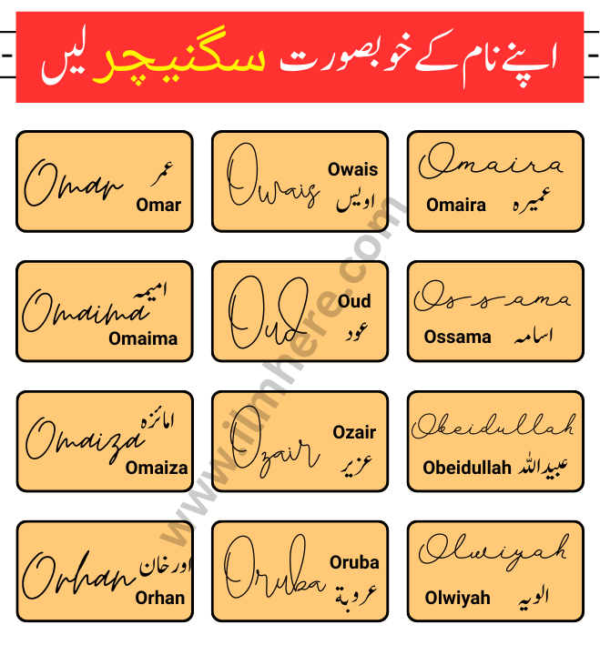 Best Urdu Signature Style and Ideas for Letter O
